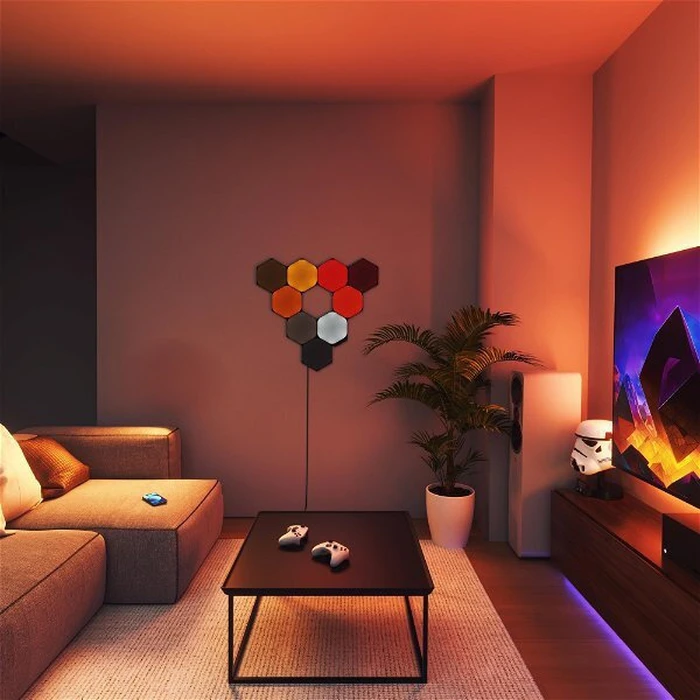 Nanoleaf Smart Decorative LED Light Panels Shapes Hexagon – 3-pack, 42 x 3 cm (RGBW) - NL42-0101HX-3PK