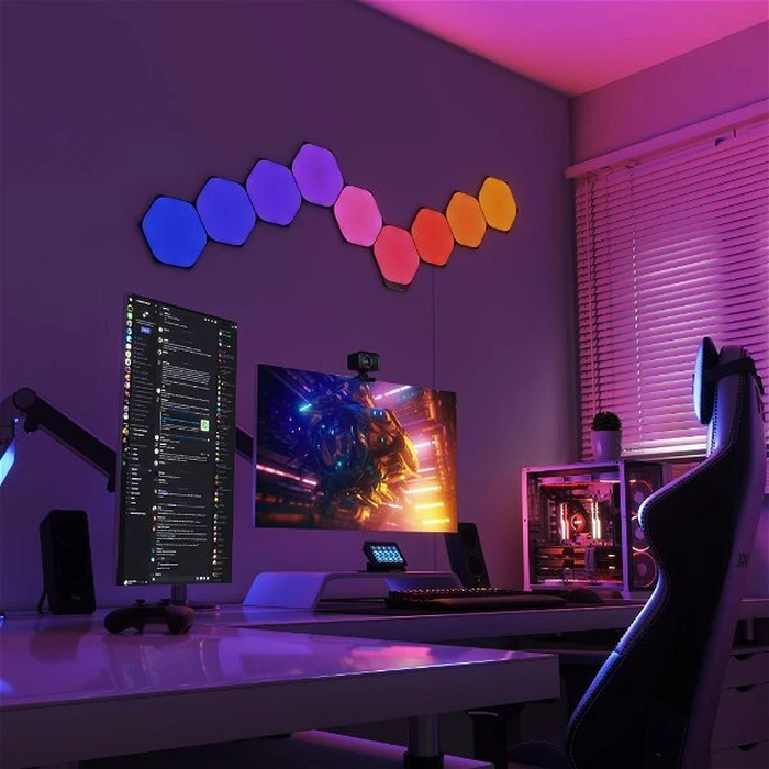 Nanoleaf Smart Decorative LED Light Panels Shapes Hexagon – 3-pack, 42 x 3 cm (RGBW) - NL42-0101HX-3PK