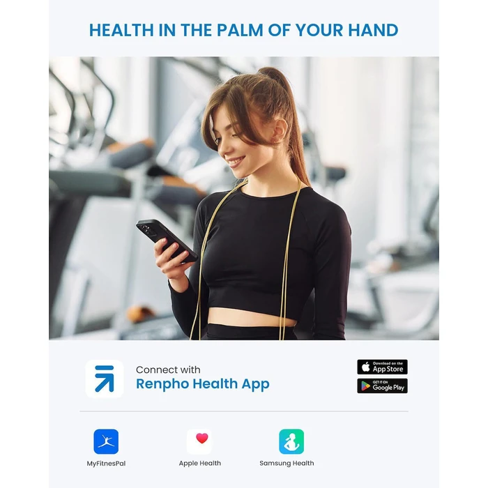 Renpho Ζυγαριά Μπάνιου Smart WLAN Bluetooth Μαύρη Elis Solar 2 PEU R A020 BK