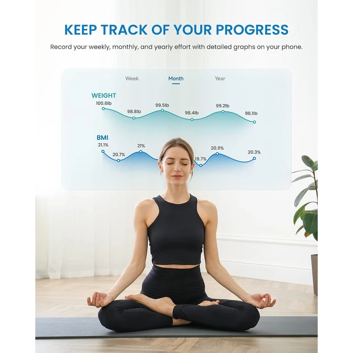 Renpho Ζυγαριά Μπάνιου Smart WLAN Bluetooth Μαύρη Elis Solar 2 PEU R A020 BK