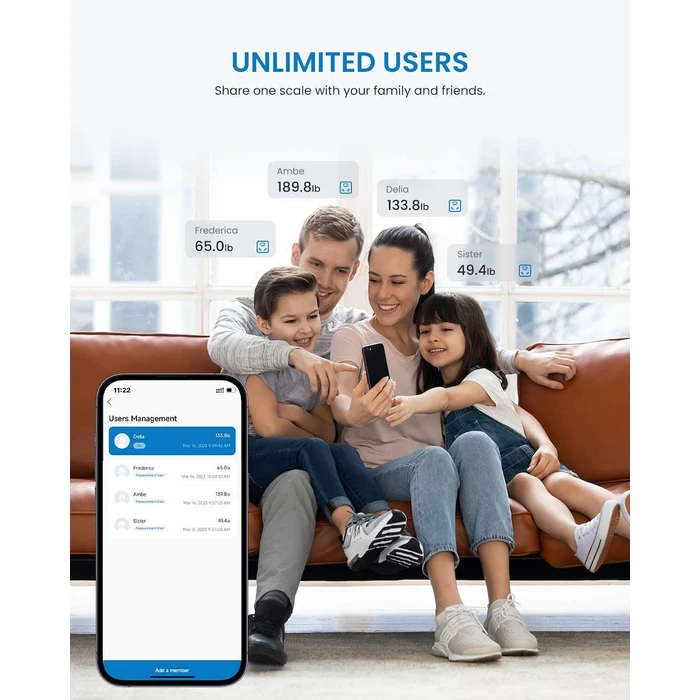 Renpho Ζυγαριά Μπάνιου Smart WLAN Bluetooth Μαύρη Elis Solar 2 PEU R A020 BK