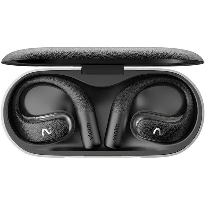 Viaim OpenNote Open Ear Bluetooth Handsfree Headphones Sweat‑Resistant with Charging Case - Black