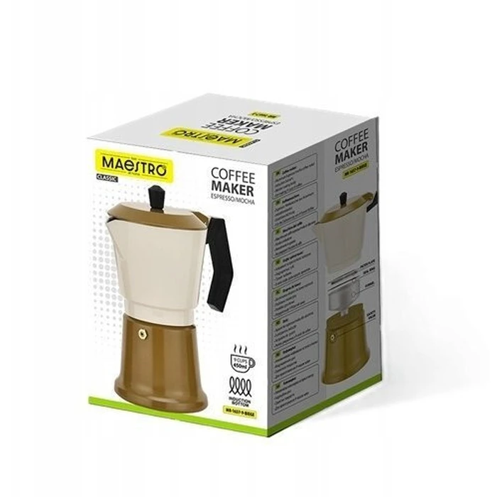 Maestro Μπρίκι Espresso 9 φλιτζάνια MR-1657-9-BEIGE - Μπεζ/Μπρονζέ