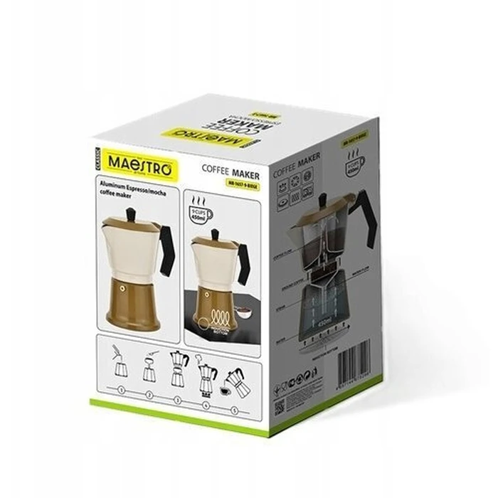 Maestro Μπρίκι Espresso 9 φλιτζάνια MR-1657-9-BEIGE - Μπεζ/Μπρονζέ
