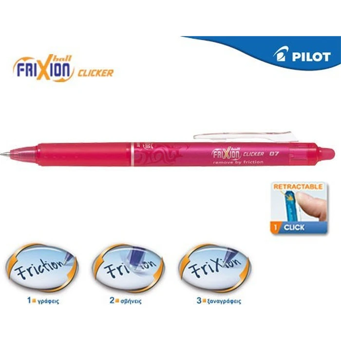Pilot Rollerball Pen Frixion Clicker M Rose