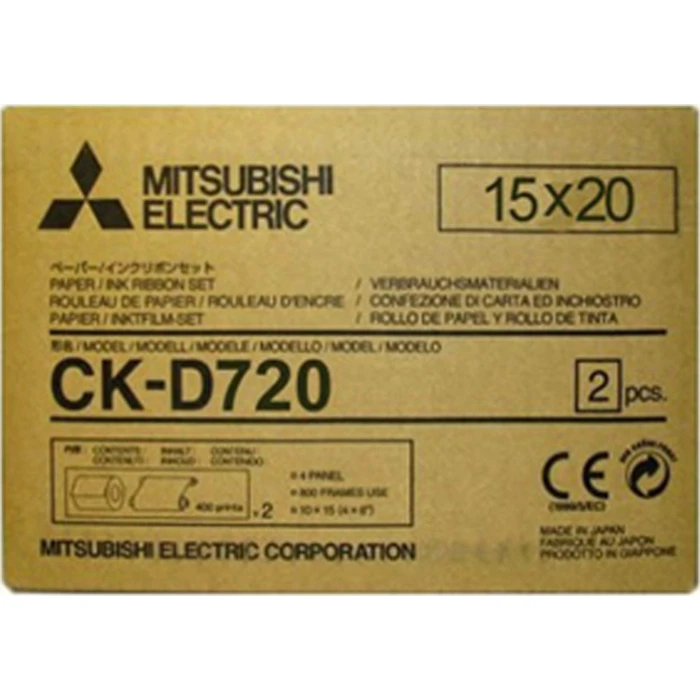 Αναλώσιμα για θερμικούς εκτυπωτές Mitsubishi CK-D720 15x20 cm 2x200 Prints
