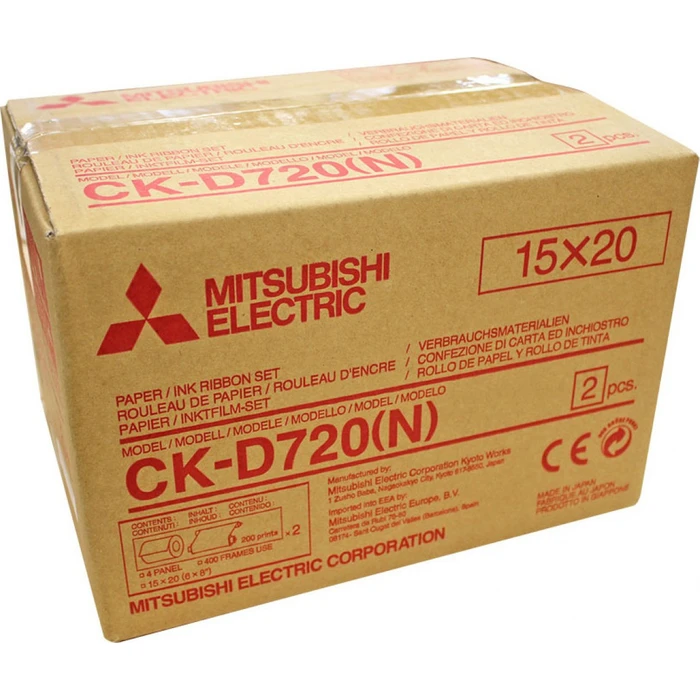 Αναλώσιμα για θερμικούς εκτυπωτές Mitsubishi CK-D720 15x20 cm 2x200 Prints