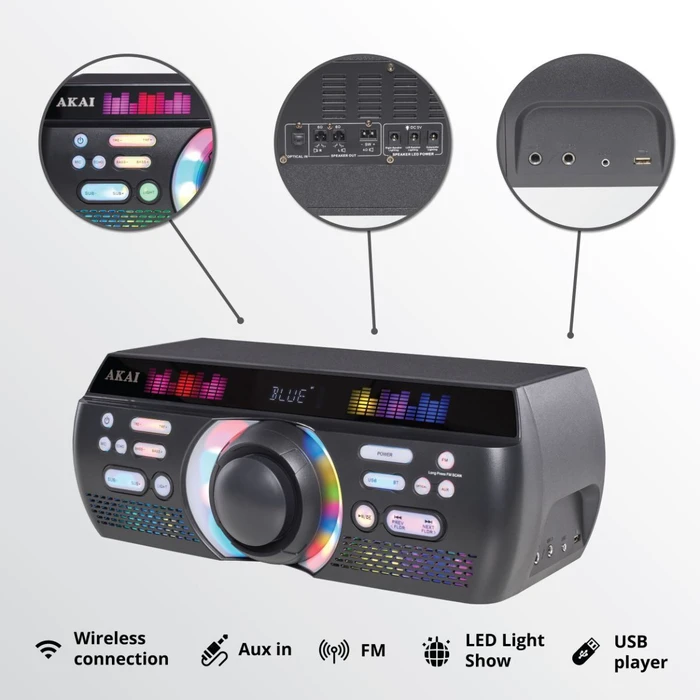 AKAI Ηχοσύστημα Home Entertainment Trinitone Sound Fusion System 3.1 Bluetooth 5.0 180W RMS
