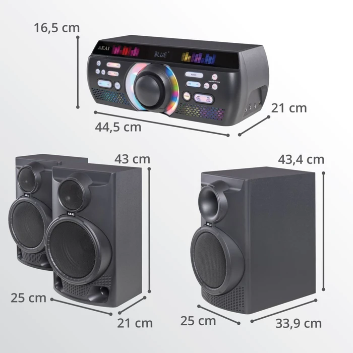 AKAI Ηχοσύστημα Home Entertainment Trinitone Sound Fusion System 3.1 Bluetooth 5.0 180W RMS