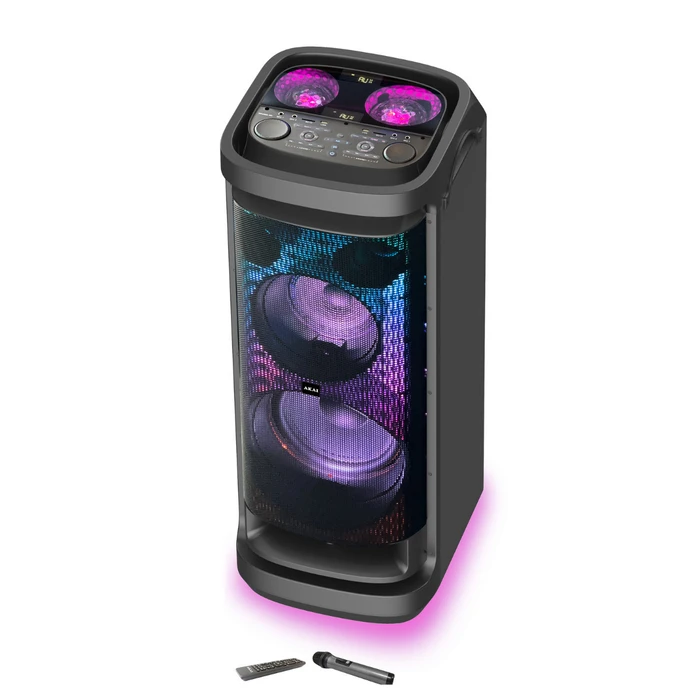 AKAI Ηχείο Party Speaker DJ Y9L Bluetooth DiscoBall Lights 600W RMS 12 Subwoofer
