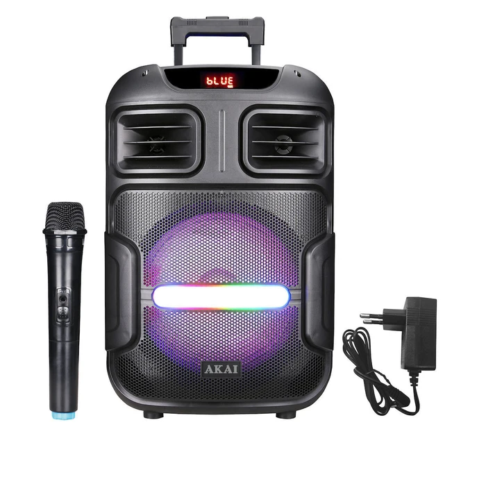 AKAI Party Speaker with Trolley ABTS-X5 Fusion 50W RMS Bluetooth 5.0 TWS USB TF AUX FM Wireless Microphone