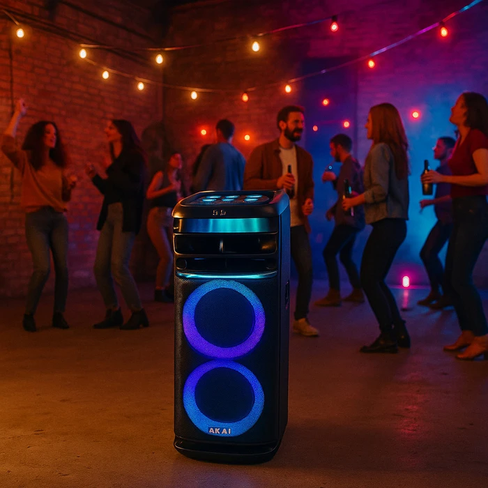 Party Speakers AKAI Party Speaker 1200 Portable Party Speaker 100W Bluetooth 5.3 FM TWS