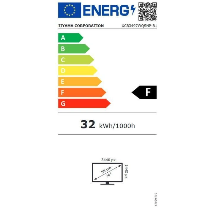 iiyama Monitor ProLite XCB3497WQSNP-B1 34 Inch Curved UWQHD 120Hz USB C Dock KVM