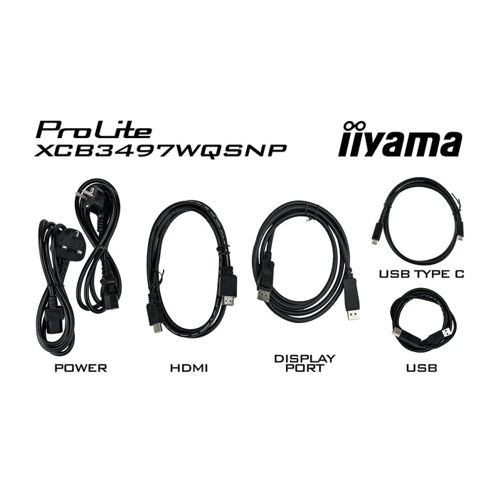 iiyama Monitor ProLite XCB3497WQSNP-B1 34 Inch Curved UWQHD 120Hz USB C Dock KVM