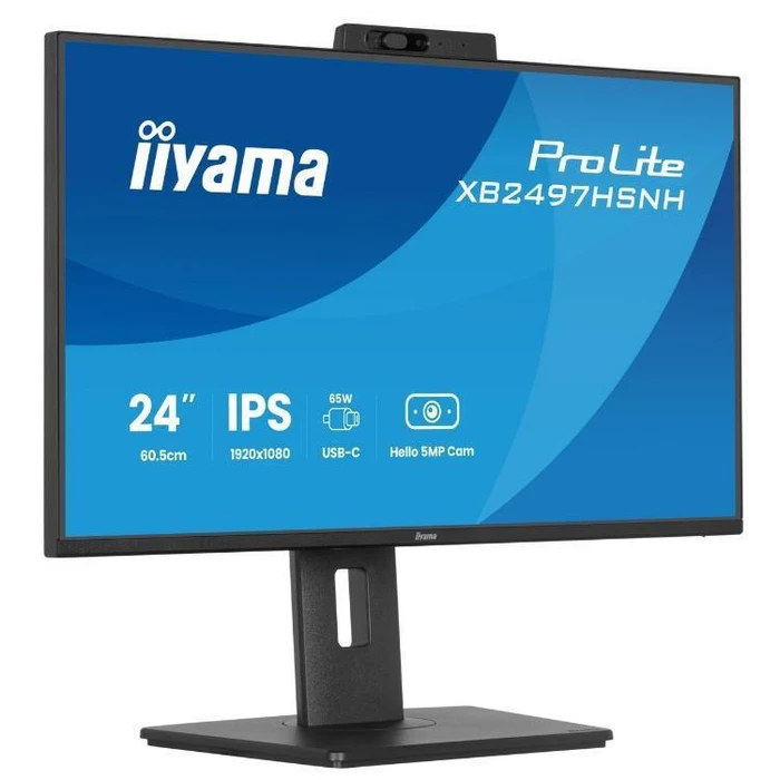 iiyama ProLite XB2497HSNH-B1 23.8" FHD (1920x1080) IPS Monitor, 1ms GTG, 100Hz, HDMI, DisplayPort, USB-C, Speakers, VESA, Black