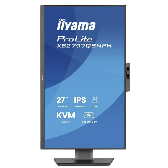 Iiyama ProLite XB2797QSNPH-B1 27" QHD (2560x1440) IPS Monitor — 1ms GTG, 75Hz, HDMI, DisplayPort, USB-C, VESA, Speakers, Black