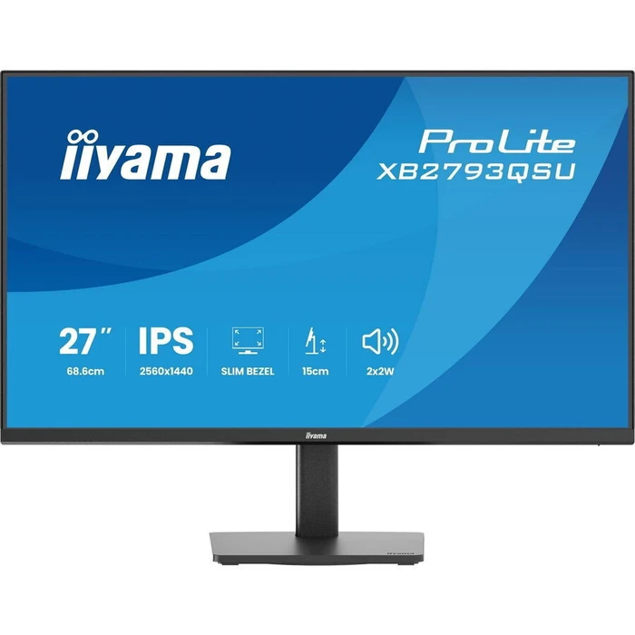 Iiyama ProLite XB2793QSU-B1 - 27'' (68,5 cm) QHD IPS Monitor 2560x1440 75Hz, 1ms, HDMI, DisplayPort, USB Hub, VESA, Ηχεία, Μαύρο