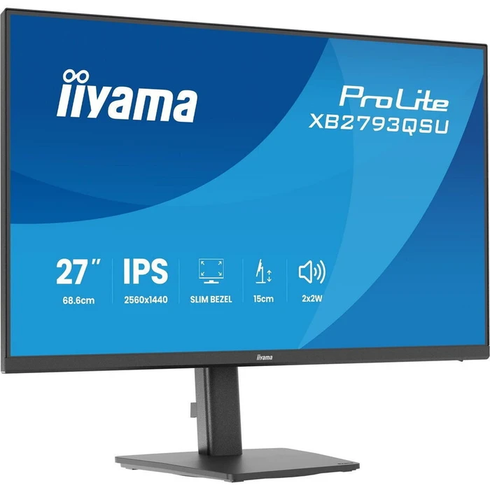 Iiyama ProLite XB2793QSU-B1 - 27'' (68,5 cm) QHD IPS Monitor 2560x1440 75Hz, 1ms, HDMI, DisplayPort, USB Hub, VESA, Ηχεία, Μαύρο