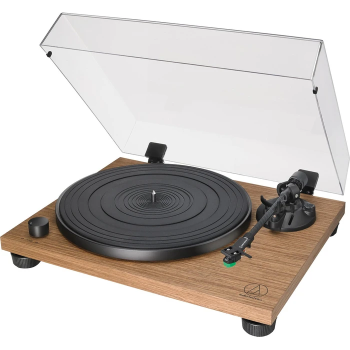 Audio‑Technica AT‑LPW40WN Turntable (Black/Walnut) with Integrated Phono Preamp, Manual Operation