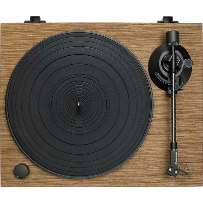 Audio‑Technica AT‑LPW40WN Turntable (Black/Walnut) with Integrated Phono Preamp, Manual Operation