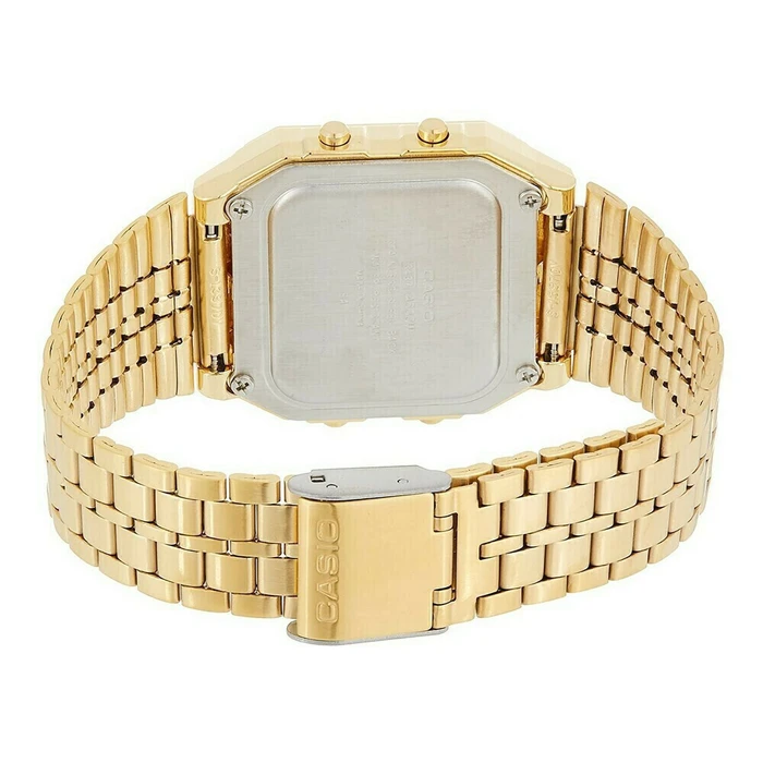 Casio Digital Men's Watch 39 mm Battery Gold-tone Metal Bracelet A500WGA-1D