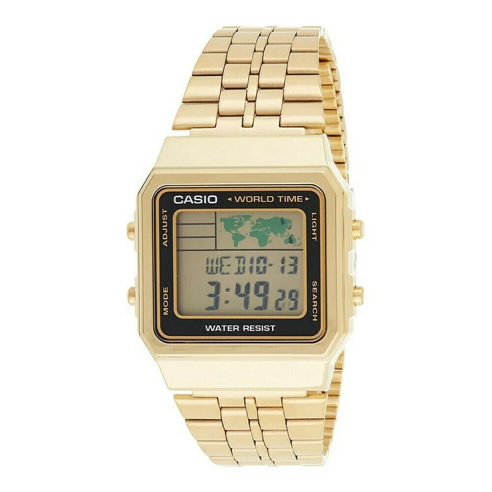 Casio Digital Men's Watch 39mm Quartz Battery Gold Metal Bracelet A-500WGA-9D