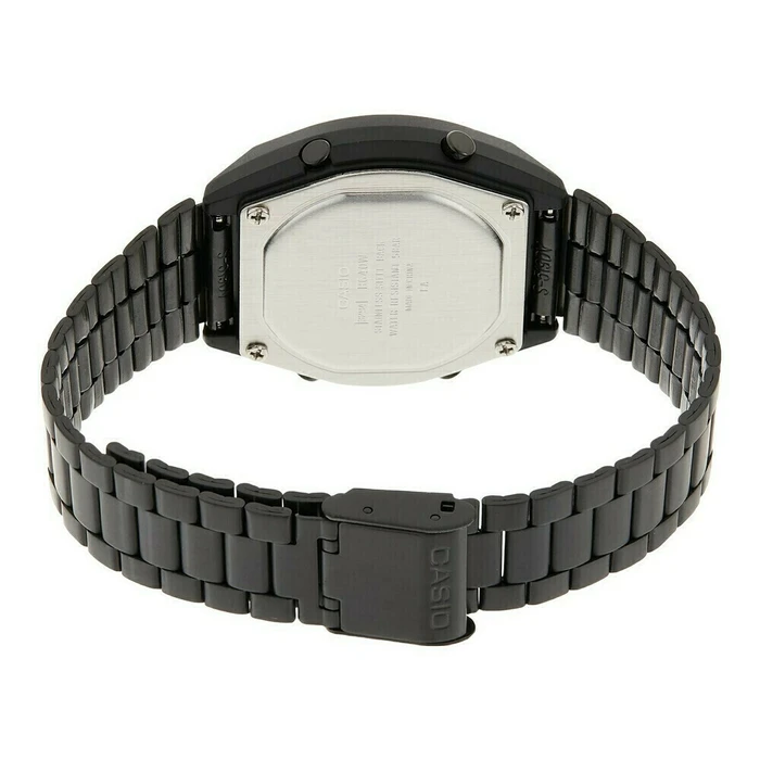 Casio Vintage Edgy Ψηφιακό Ανδρικό Ρολόι 35mm Μπαταρίας με Μαύρο Μεταλλικό Μπρασελέ B-640WB-1A