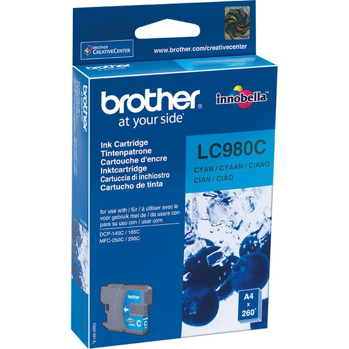 Brother Inkjet Printer Ink Cartridge Cyan LC980C