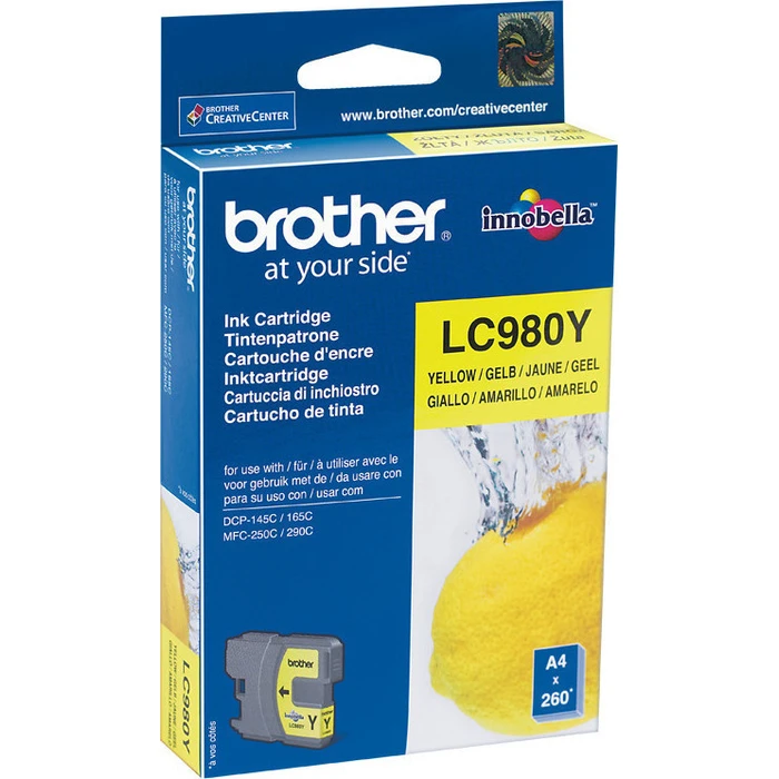 Brother Inkjet Printer Ink Cartridge Yellow LC980Y