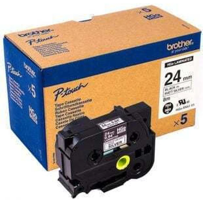 Brother Αυτοκόλλητη Ταινία Laminated HGe-M951V5 24 mm x 8 m Μαύρο σε Ασημί