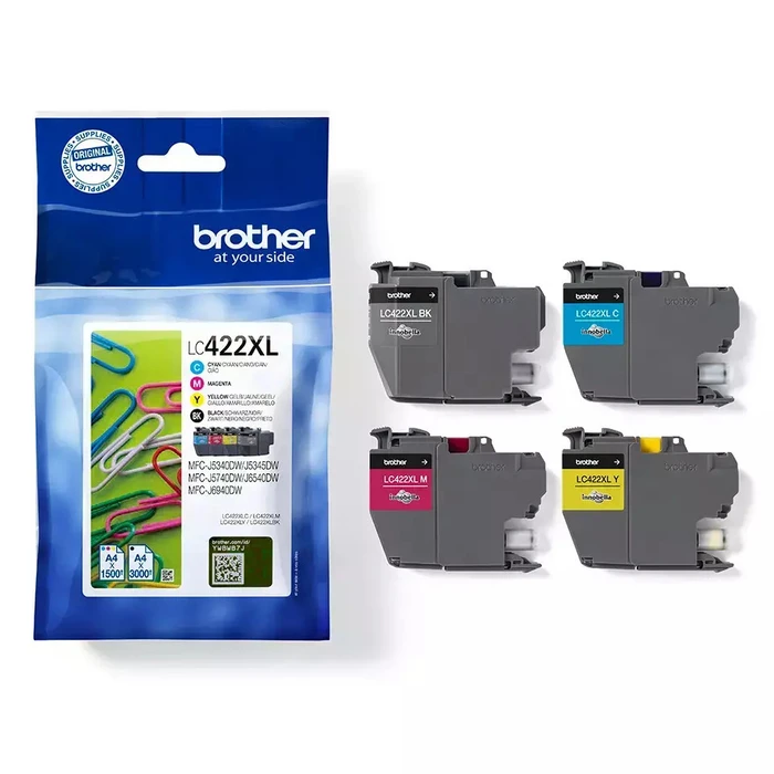 Brother Μελάνια Εκτυπωτή InkJet LC422XL Πακέτο 4 Τεμαχίων Μαύρο