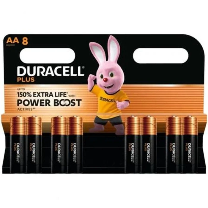 Duracell Plus Alkaline Batteries AA 1.5V - 8 pcs