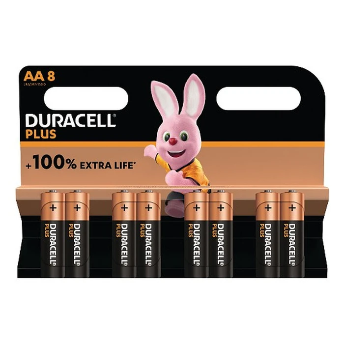 Duracell Plus Alkaline Batteries AA 1.5V - 8 pcs