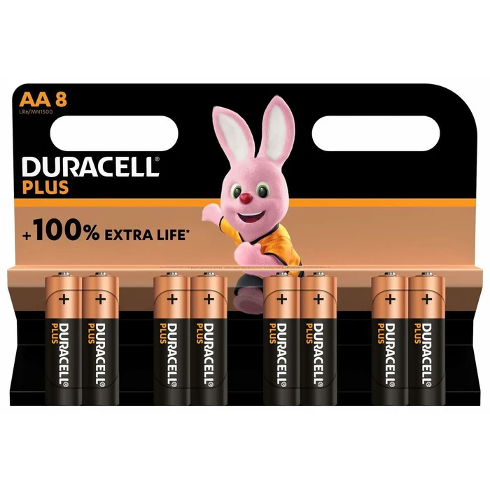 Duracell Plus Alkaline Batteries AA 1.5V - 8 pcs