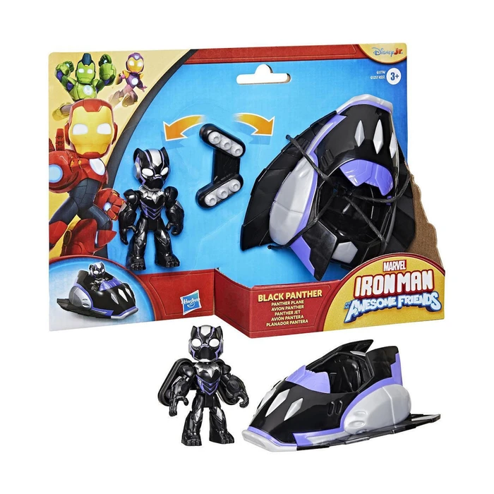 Hasbro Marvel Iron Man And His Awesome Friends Black Panther Panther Plane Vehicle
