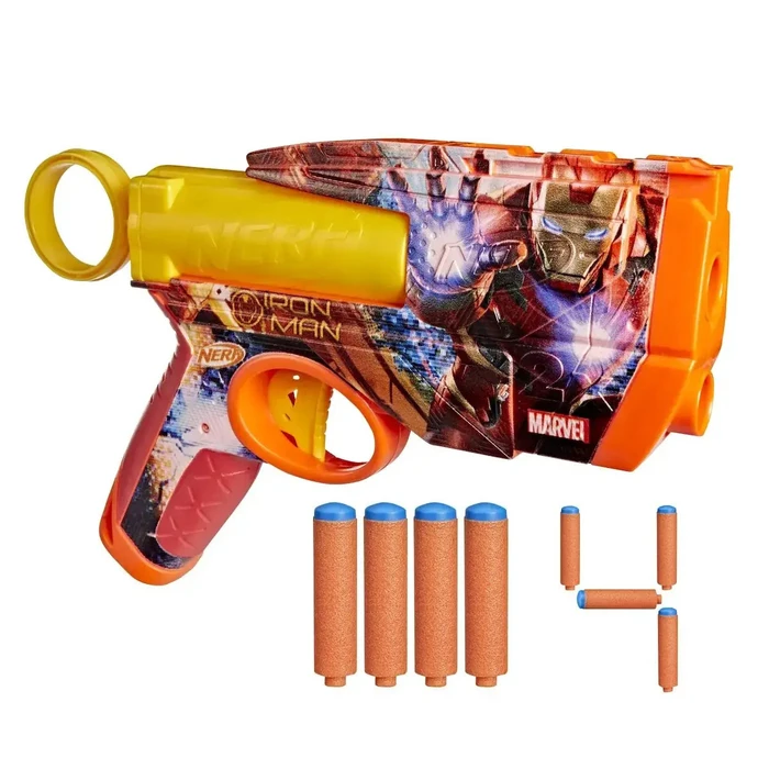 Hasbro Nerf Marvel Iron Man Blaster - Πιστόλι Nerf Iron Man με 4 αφρώδη βλήματα