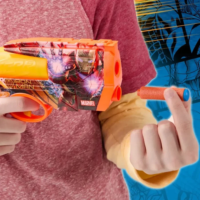 Hasbro Nerf Marvel Iron Man Blaster - Πιστόλι Nerf Iron Man με 4 αφρώδη βλήματα