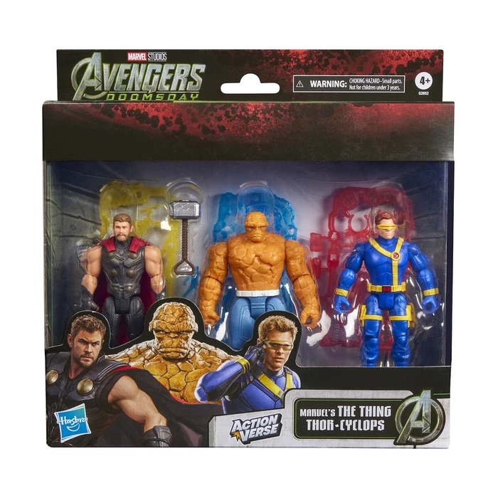 Hasbro Marvel Avengers Doomsday - The Thing, Thor & Cyclops (φιγούρες δράσης, σετ 4 τεμαχίων)