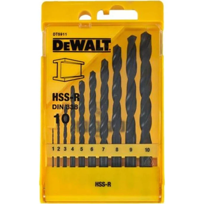 Dewalt Drill Bit Set DT5911 - Cylindrical Shank for Metal (9 pcs)