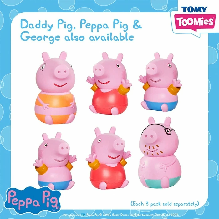 TOMY Toomies Peppa Pig Μπαταρίες Μπάνιου Mummy Pig Peppa George