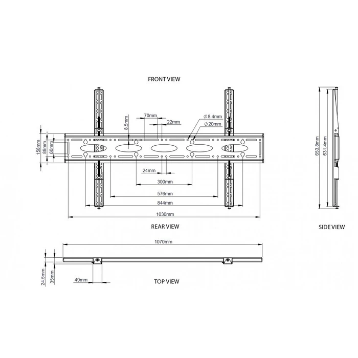 B-Tech Monitor Desk Stand BT9903/B V2 120 inches