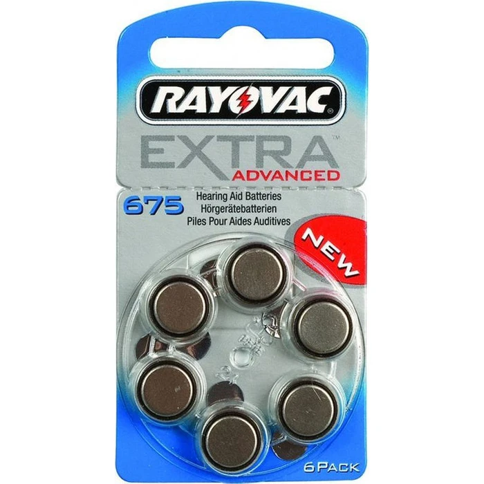 Rayovac Extra Advanced Hearing Aid Batteries 675 (6 pcs)