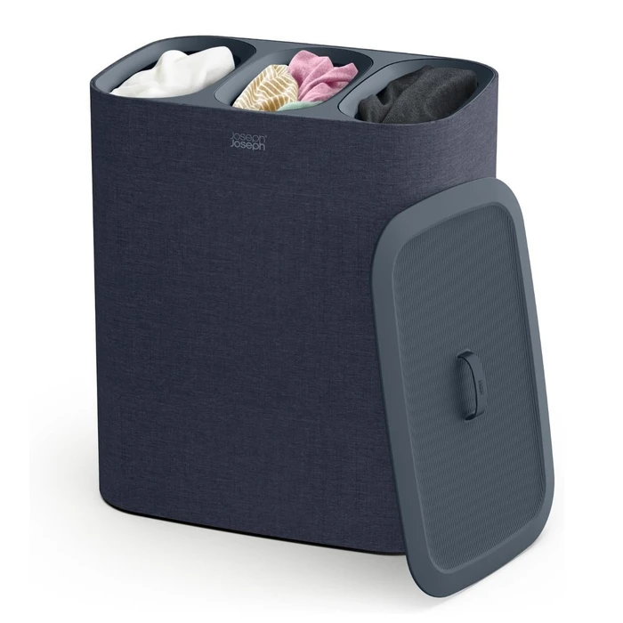 Αξεσουάρ για πλύσιμο, στέγνωμα & σιδέρωμα Joseph Joseph Tota Trio 90L καλάθι διαχωρισμού απλύτων Black με 3 θήκες