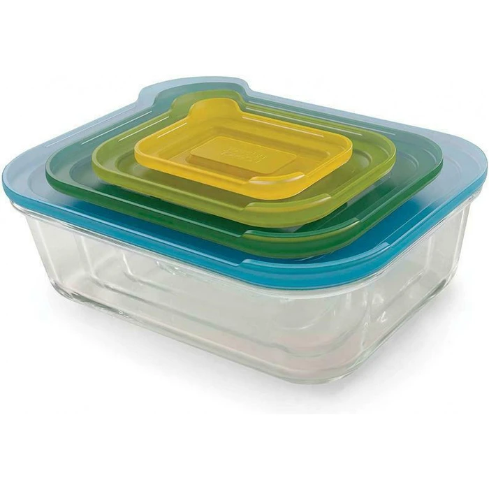 Joseph Joseph Nest Food Storage Jars - Set of 4 Glass (Multicolour Lids) - MPN 81060
