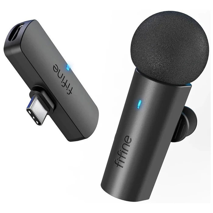 Fifine M6 Σετ Μικρόφωνο USB Πέτου (Clip-On) για Κινητό