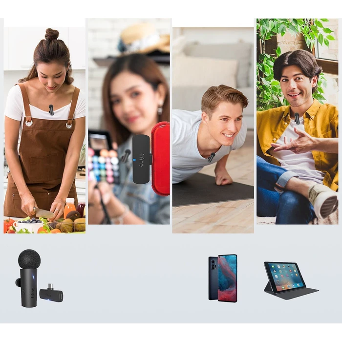 Fifine M6 Σετ Μικρόφωνο USB Πέτου (Clip-On) για Κινητό
