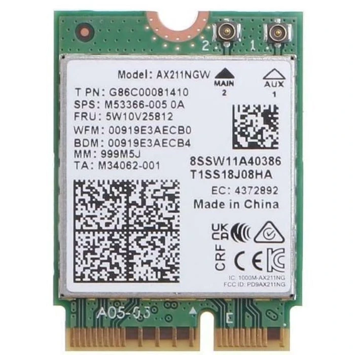 Intel Wi?Fi 6E AX211 M.2 2230 2x2 Wireless Card (2400 Mbps) AX211.NGWG.NV