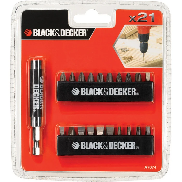 Black & Decker Σετ 21 Μύτες Κατσαβιδιού A7074 (A7074-XJ)
