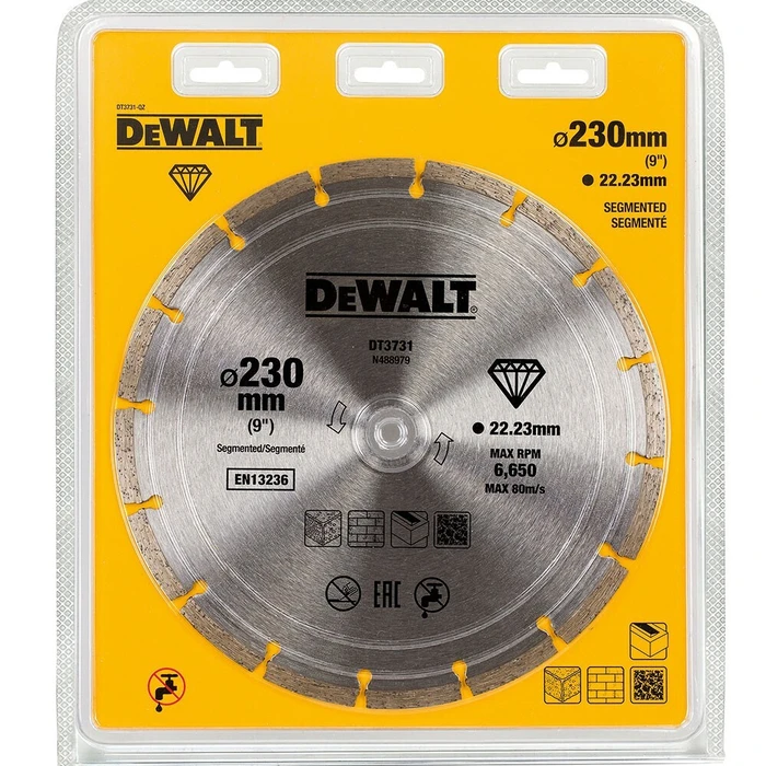 Dewalt Δίσκος Κοπής Δομικών Υλικών 230 x 22,2 mm DT3731