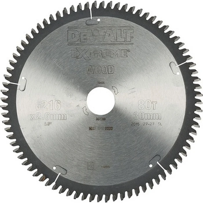 Dewalt Δίσκος κοπής ξύλου 216 mm 80 δόντια (DT4286)